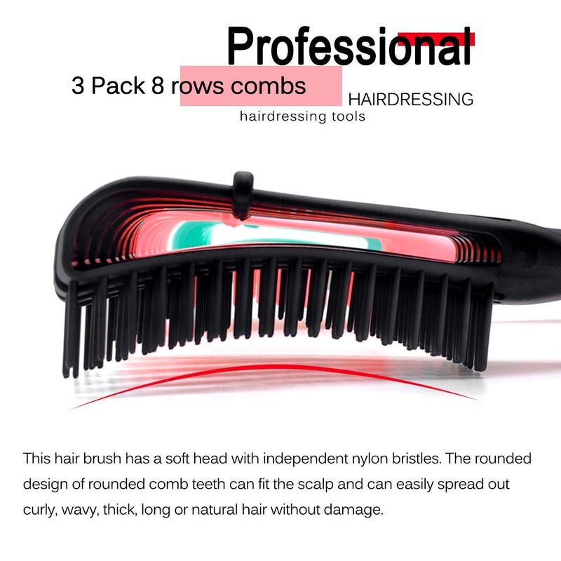 A.DASHER 3 Pack Hair Detangler Brush for Afro America/African Textured 3a to 4c Kinky Wavy/Curly/Coily/Wet/Dry/Oil/Thick/Long Hair, Detangling Brush for Natural, Exfoliating Your Scalp for Beautiful - Image 5